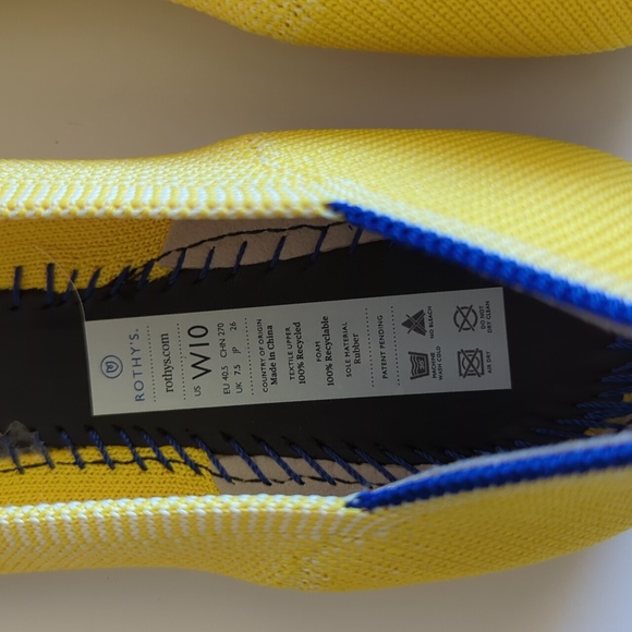 ROTHY'S THE POINT YELLOW SUNSHINE WOMEN'S FLAT SHOES - Picture 10 of 16